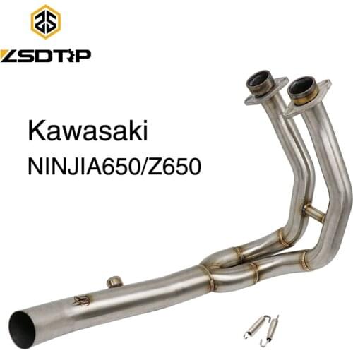 ZSDTRP Motorcycle Full Exhaust Escape System Modifed Middle Link Pipe Slip On For Kawasaki NINJIA650/Z650