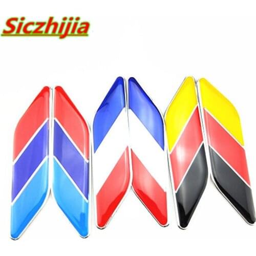 1 pair 3D car Italy France flag sticker badge sign for Ford Focus Fusion Escort Kuga Ecosport Fiesta Falcon EDGE/Explorer