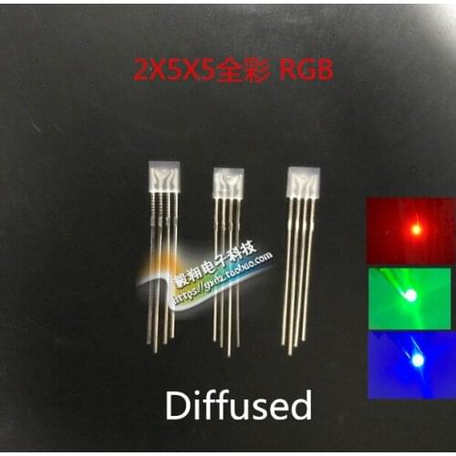 100pcs LEDs 255 Diod RGB LED Diffused Common Anode/CATHODE Square 2*5*5mm Red Green Blue Light Emitting Diodes DIY Diode