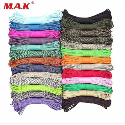 12 Colors Paracord 550 Rope Type III 7 Stand 50FT / 8M Paracord Cord Rope Survival kit Wholesale