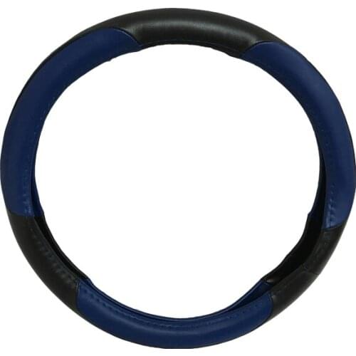 38CM Black Blue Universal High Quality Fashion PU Leather Car Auto Steering Wheel Cover