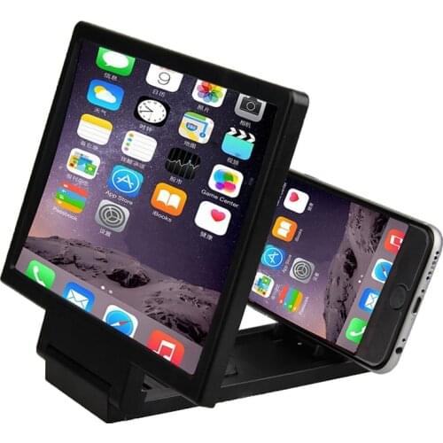 3D Mobile Phone Screen Magnifier HD Video Amplifier for Smart Phones Black for watching movies in 3D and 3D effect is stronger