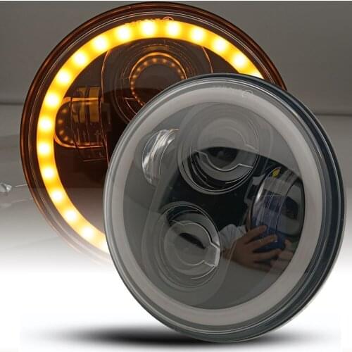 5 3/4 5.75 Inch Led Headlight White DRL Amber Turn Signal Full Halo Ring For Indian Scout Dyna Motorcycle Accessories