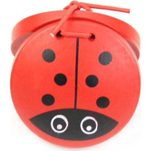 5 pack 1pc Kid Children Cartoon Wooden Castanet Toy Musical Percussion Instrument