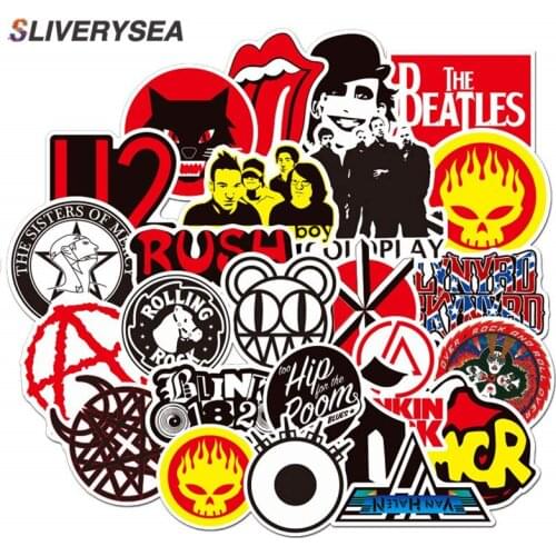 50PCS Rock Sticker Music Retro Band Graffiti JDM Stickers To DIY Guitar Motorcycle Laptop Luggage Skateboard Car Snowboard
