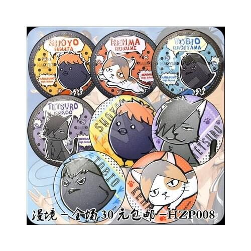 8pc 58mm Icons Brooch Haikyuu!! Shoyo tobio daichi Acrylic Badges Button