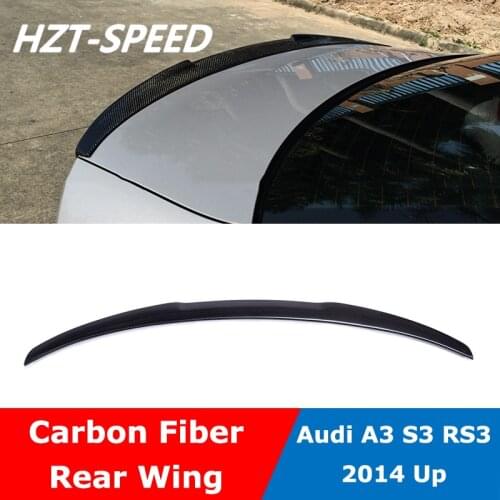 A3 S3 RS3 Small M4 Style Carbon Fiber Rear Trunk Wing Spoiler For AUDI A3 S3 RS3 2014 Up