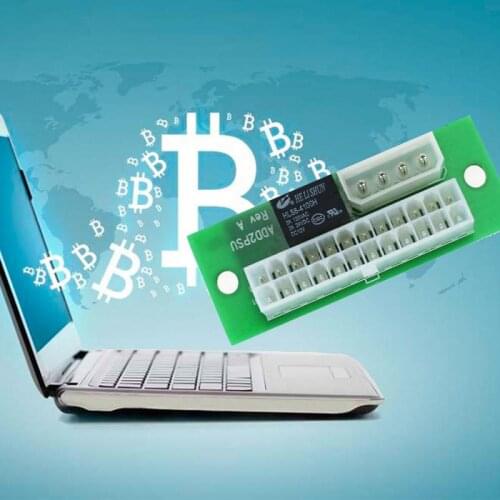 1PCS Dual PSU Adapter ATX 24Pin to 4Pin SATA Power Sync Starter Card Extension Cable ADD2PSU Riser Adapter for Mining Miner