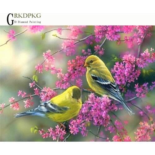GRKDPKJ 5d diamond painting bird full drill square diamond embroidery Cross stitch pictures of rhinestones Wedding decoration xx