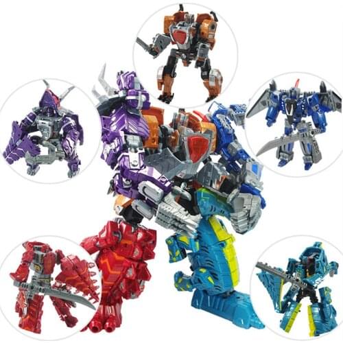 WEI JIANG 5 in 1 Anime Transformation Toys Cool Classic Dinosaur Robot Big Size 30CM Movie Action Toy Figures Kids Toy Boy Gift