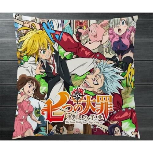 Anime The Seven Deadly Sins Meliodas Two Sides 40x40cm Pillowcases Pillow Cushion Case Cover Cosplay Collection Decor Gift P12