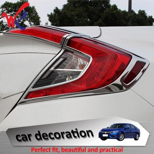 Loyalty for HONDA Civic 2016 2017 2018 ABS Chrome Rear Tail Light Lamp Cover Trim Decoration Car Accessories