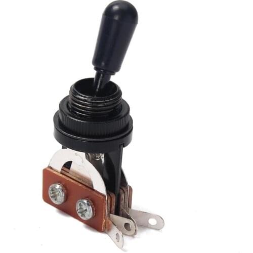 Black Toggle Switch + Stick-on Rhythm Treble Switch Plate For Electric Guitar
