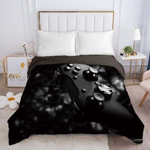 Cartoon Gamepad Childrens Duvet cover Quilt/Blanket/Comfortable Case Bedding for kids baby girls Single for Home black