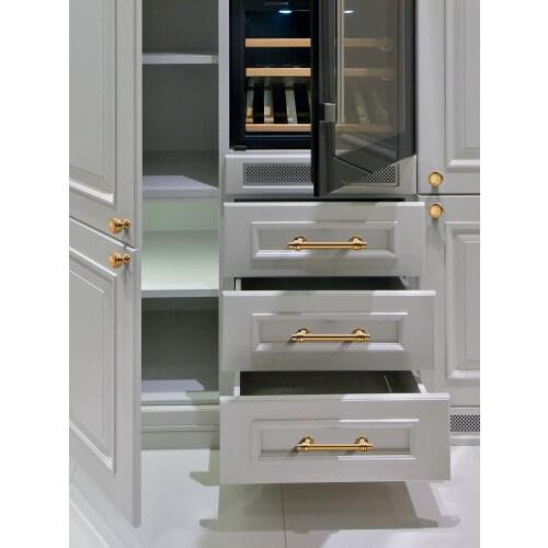 Cupboard door handle modern simple golden Chinese light luxury wardrobe drawer cupboard handle European and American single hole