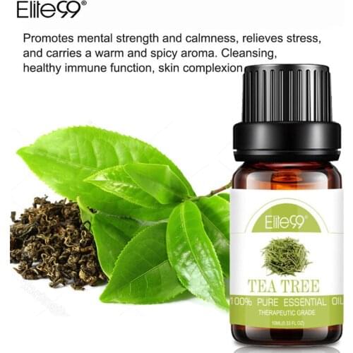 Elite99 10ml Tea Tree Pure Essential Oils Aromatherapy Diffusers Essential Oils Body Relieve Stress Oil Help Sleep Home Air Care