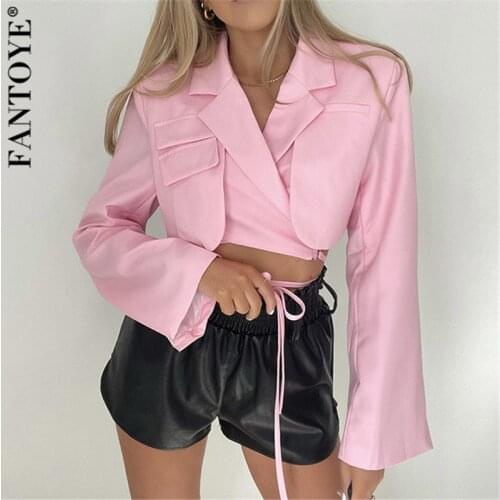 Женские пиджаки с коротким рукавом FANTOYE China At AliExpress