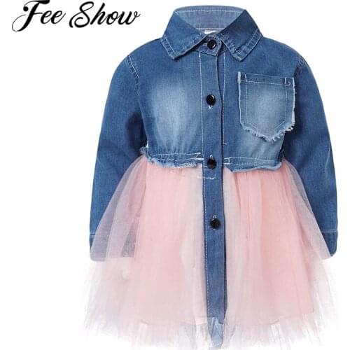 FEESHOW Denim Dresses For Babies