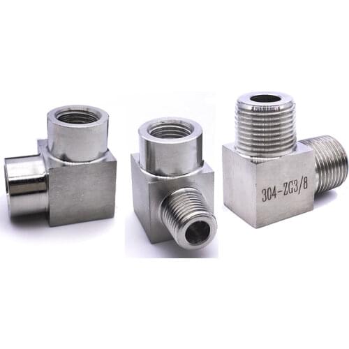 1/8" 1/4" 3/8" 1/2" 3/4" 1" BSP Female Male Thread 304 Stainless Steel Elbow High Pressure Resistant Pipe Fitting Connector