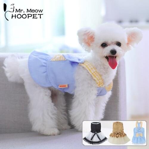 HOOPET Summer Dog Skirt Cat Small Dog Dress Pet Clothes Cute Puppy Outfit Apparel For Teddy Chihuahua