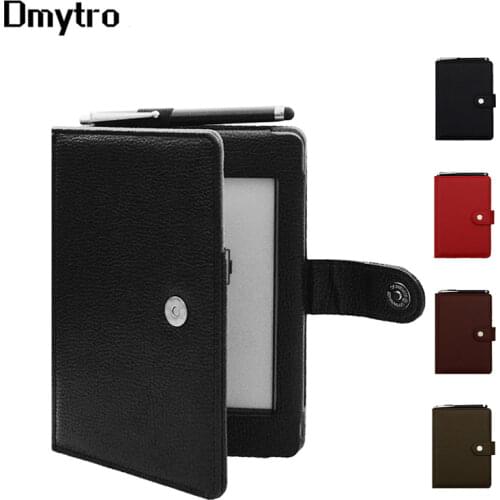 Pu leather cover case for Kindle Touch D01200 2011 2012 model ebook reader flip magnet cover case + free gift 1 stylus pen