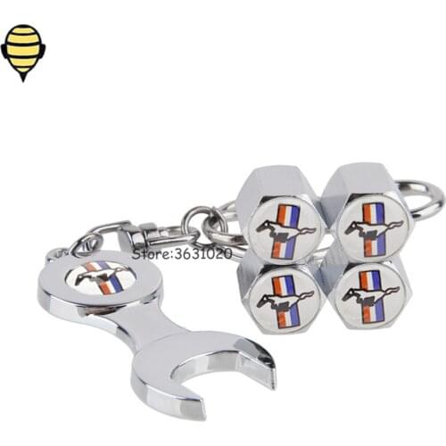 Car Styling Wheel Dust Proof Tire Valve Caps For Mustang Logo GT500 GT350 Roush Kuga Fiesta Shelby F150 Explorer Taurus Fusion