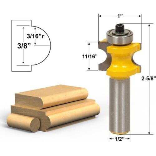 1pcs Bullnose Router Bit 3/16"r - 3/8" Bead - 1/2" Shank