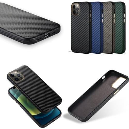 Carbon Fiber Pattern Leather Phone Case for iPhone 12 11 Pro Max 12 Mini X XR XS Max 7 8 Plus SE 2020 Full Wrapped Cover