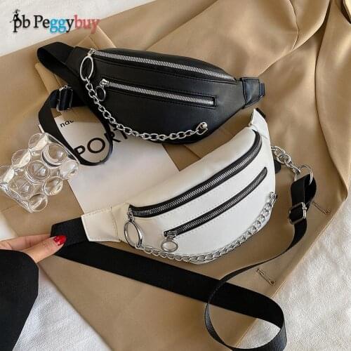 Fashion Women Multi Layers PU Leather Shoulder Crossbody Messenger Bag Casual Ladies Solid Color Chain Large Purse Waist Packs