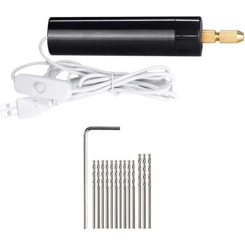 0.7-1.2Mm Micro-Electric Hand Drill Set for Resin,Electric Mini Drill for Jewelry Making Electrical Pin Vise Kit