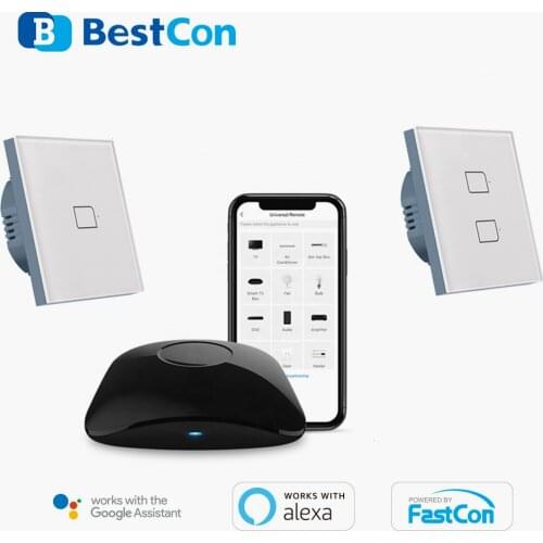 BroadLink Bestcon TC2S EU Wall Touch Switch Remote Control works with Alexa Google Assistant Smart Home