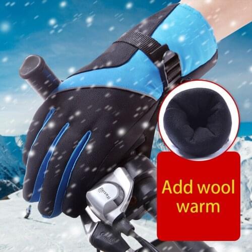 Non-slip Thickened Gloves Reflective Design Waterproof Thermal Motorcycle Night Riding Tools Outdoor Sports Snowboarding