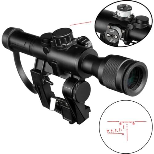 SVD 4X24 Red Illuminated Hunting Riflescope Tactical Optics Sights Shooting AK Rifle Shoot Outdoor Ak47