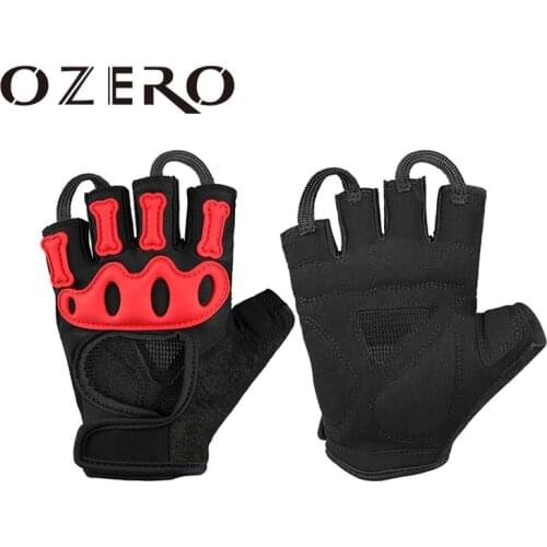 OZERO Motorcycle Half Finger Glove Men Women Gloves Goth Motorbike Motocross Moto Fingerless Riding Biker Protective Gear