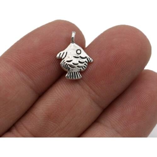 30pcs Fish Charm Pendants for Jewelry Making Bracelet DIY Accessories 15x11mm