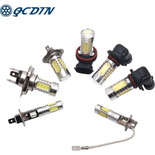 QCDIN 2Pcs 7.5W H1/H3/H4/H7/H8/9005/9006 LED Headlight Bulbs Automobile Headlamp Fog Lamp Universal Car Parts High Brightness