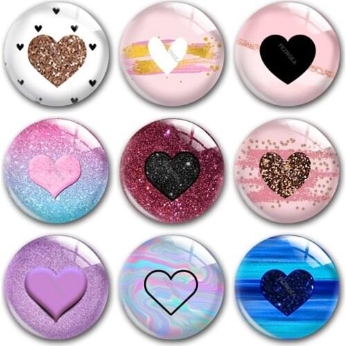 Handmade Valentines Day Heart Lover Dear Round Photo Glass Cabochons Demo Flat Back DIY Jewelry Making Findings Accessory