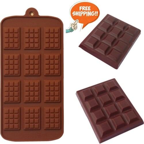 Silicone Mini Chocolate Block Bar Mould Mold Ice Tray Cake Decorating Baking Cake Jelly Candy Tool DIY Molds Kitchen Tool
