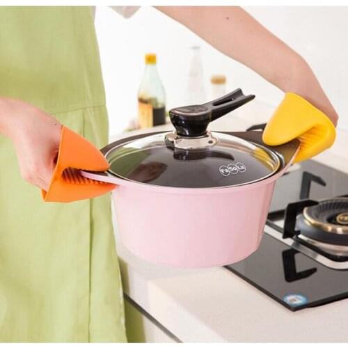 Silicone glove kitchen heat resistant gloves heat insulation clip anti scalding non slip household bowl oven microwave oven