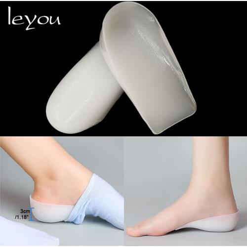 3cm Invisible Height Increased Insoles Shoes Pads Foot Heel Cushion Gel Half Insoles Footcare Massage Insole Height