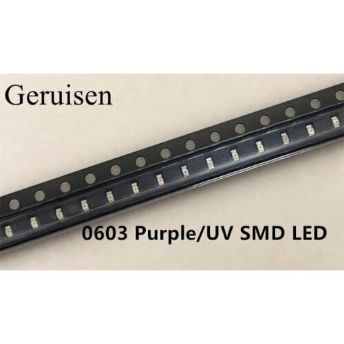 UV/purple Color 0603 SMD SMT Super Bright lamp LED lights light-emitting diodes New High quality 390-410nm 1.6*0.8*0.6mm 1000PCS