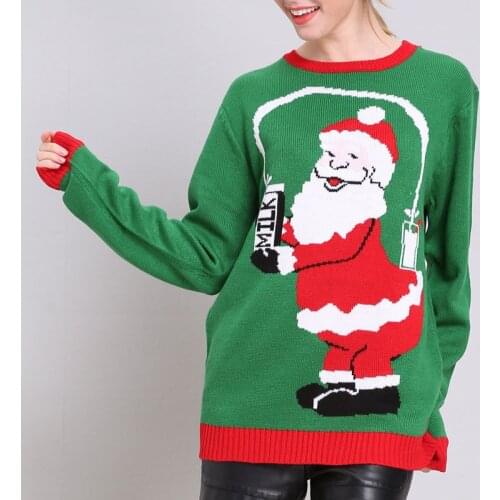Santa Claus Milk Knitted Sweater Long Sleeve O-neck Christmas Lovely Pullovers Autumn Winter Sweater Fashion Dropshipping