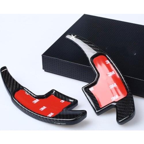 Lengthen Style black carbon fiber Steering wheel shift paddle Fit For Mustang