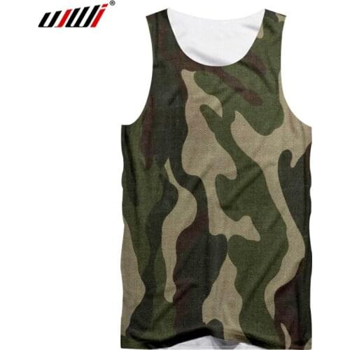 UJWI Hombre Vest Hot Gyms Jungle Green camouflage 3D Sleeveless Shirt Printing Hip Hop Plus Size Attire Tank Tops Dropshipping