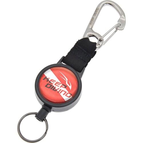 Resilience Wire Rope Elastic Keychain Recoil Sporty Retractable Key Ring Diving Stainless Steel Anti-lost Key Keychain Clip