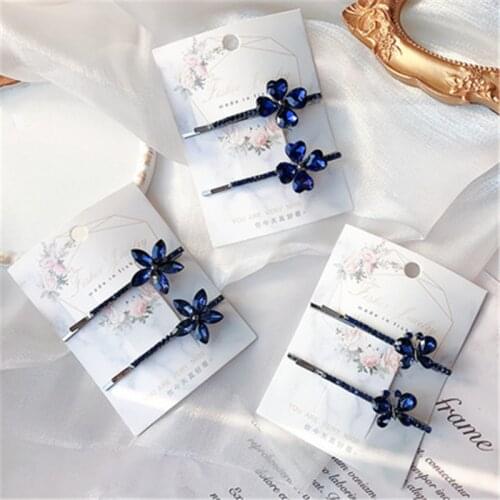 Hair Grip Clip Sets Hairpin For Women Girl Rhinestone Crystal Flower Korean Handmade Fashion Head Accessories Mujer Wholesale