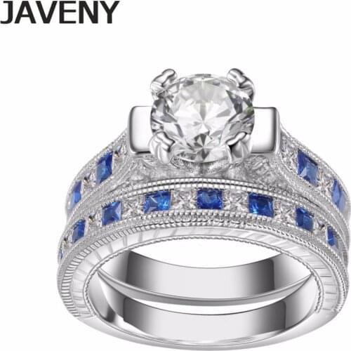 925 Sterling Silver Princess CZ Cubic Zirconia Womens Girls Ladies Engagement Wedding Bridal Rings Sets Mothers Birthday Gifts
