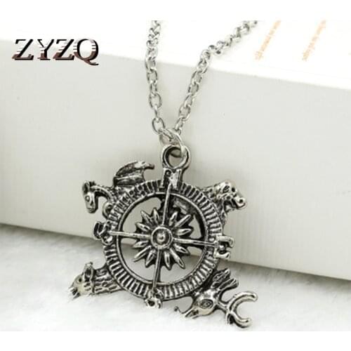 ZYZQ Rudder Shaped Pendant Necklace Punk Stylish Birthday Gift For Boyfriend Powerful Design Men Accessories Jewelry Hot Sale