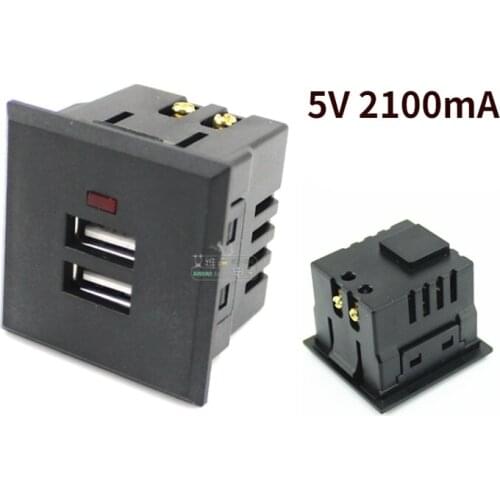 1Pcs 86 type two-bits USB socket panel 220V to 5V two-hole charging wall socket low voltage 36V to 5V HiFi DIY