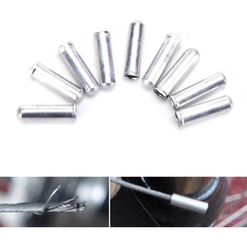 100pcs/lot cycling bike brake cable tips crimps bicycles derailleur shift cable end caps aluminum alloy inner wire ferrules